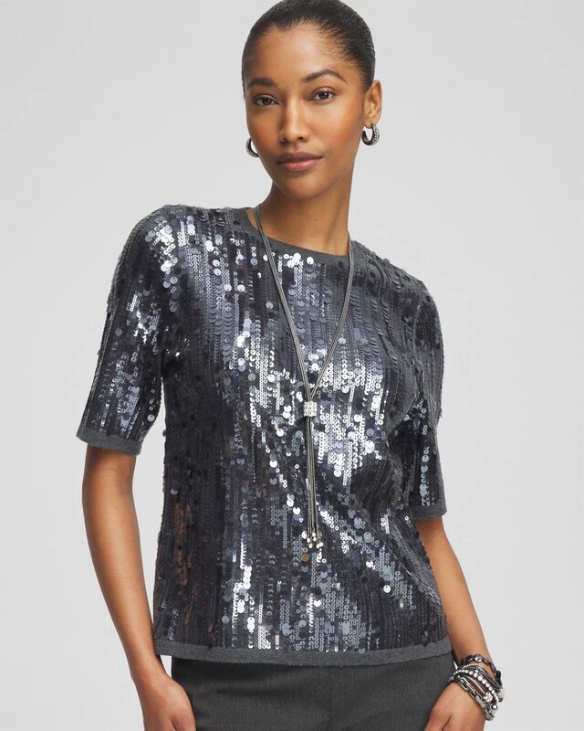 Sequin Pullover Sweater - image 1